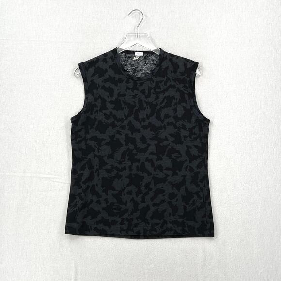 VALENTINO Intimate Print Muscle Tee Men Large Black gray Sleeveless Cotton Tank - Picture 1 of 12